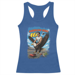 Patriotic Americanana Speed Legend 16 Tribute Racerback Tank Top American Hero Bald Eagle Speedway Memorial TS02 Royal Blue Print Your Wear