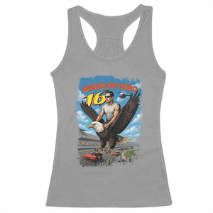 Patriotic Americanana Speed Legend 16 Tribute Racerback Tank Top American Hero Bald Eagle Speedway Memorial TS02 Sport Gray Print Your Wear