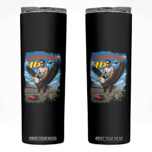 Patriotic Americanana Speed Legend 16 Tribute Skinny Tumbler American Hero Bald Eagle Speedway Memorial TS02 Black Print Your Wear