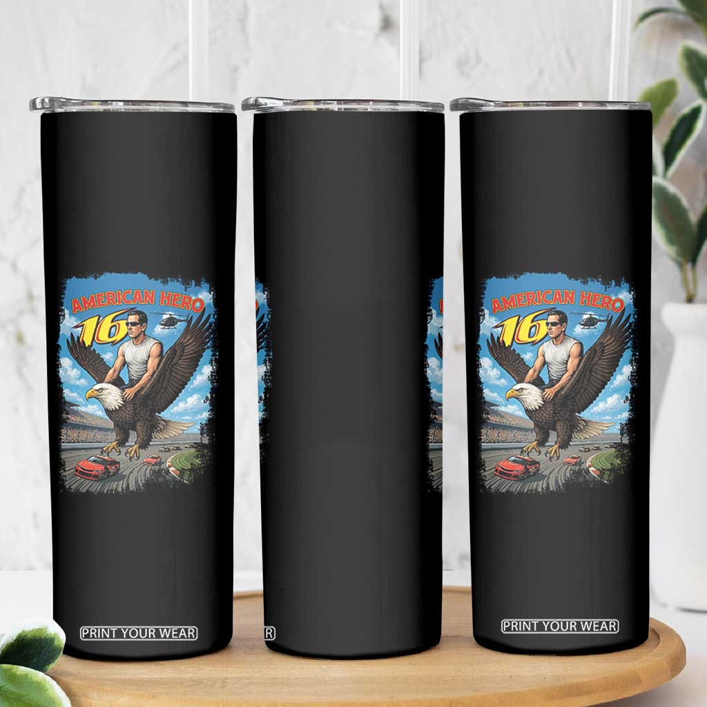 Patriotic Americanana Speed Legend 16 Tribute Skinny Tumbler American Hero Bald Eagle Speedway Memorial TS02 Print Your Wear