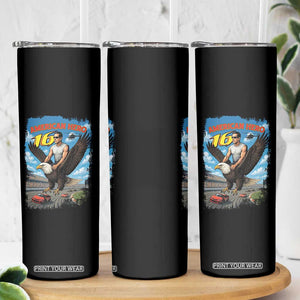 Patriotic Americanana Speed Legend 16 Tribute Skinny Tumbler American Hero Bald Eagle Speedway Memorial TS02 Print Your Wear
