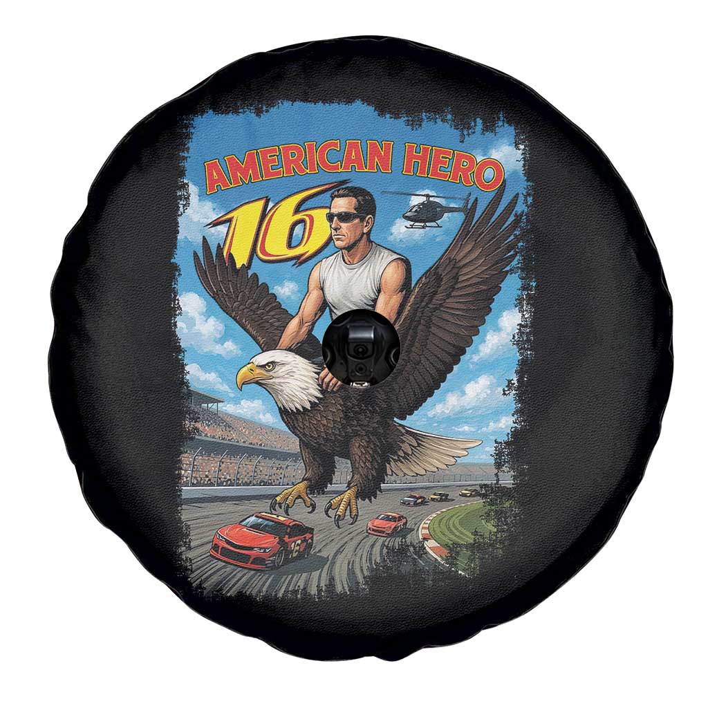 Patriotic Americanana Speed Legend 16 Tribute Spare Tire Cover American Hero Bald Eagle Speedway Memorial TS02 Print Your Wear
