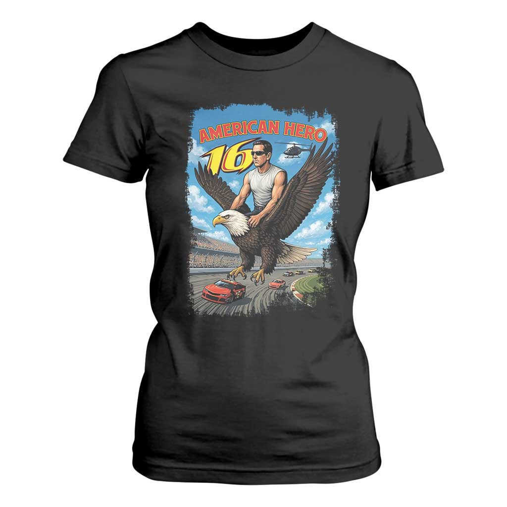 Patriotic Americanana Speed Legend 16 Tribute T Shirt For Women American Hero Bald Eagle Speedway Memorial TS02 Black Print Your Wear