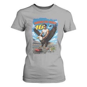 Patriotic Americanana Speed Legend 16 Tribute T Shirt For Women American Hero Bald Eagle Speedway Memorial TS02 Sport Gray Print Your Wear