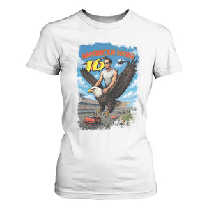 Patriotic Americanana Speed Legend 16 Tribute T Shirt For Women American Hero Bald Eagle Speedway Memorial TS02 White Print Your Wear
