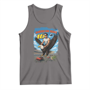 Patriotic Americanana Speed Legend 16 Tribute Tank Top American Hero Bald Eagle Speedway Memorial TS02 Deep Heather Print Your Wear