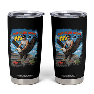 Patriotic Americanana Speed Legend 16 Tribute Tumbler Cup American Hero Bald Eagle Speedway Memorial TS02 Black Print Your Wear