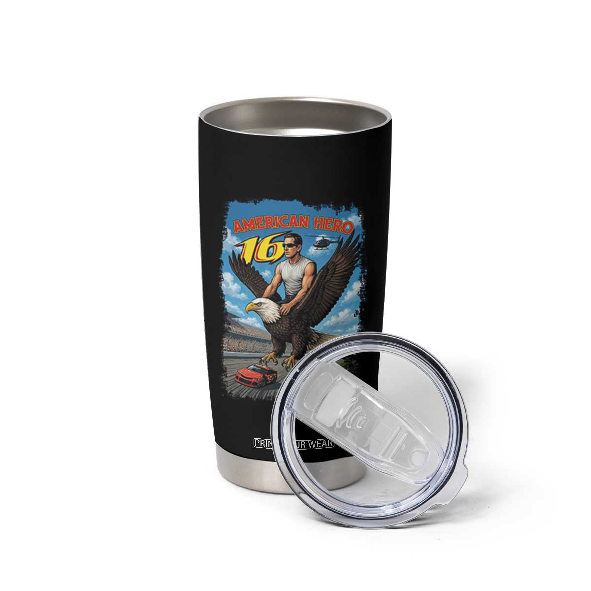 Patriotic Americanana Speed Legend 16 Tribute Tumbler Cup American Hero Bald Eagle Speedway Memorial TS02 Print Your Wear