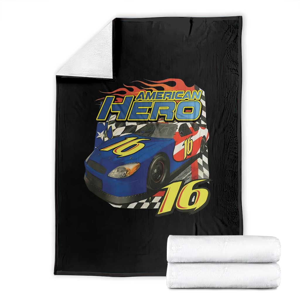 Vintage Americana Speed Legend 16 Tribute Throw Blanket American Hero #16 Stock Car Memorial - Print Your Wear