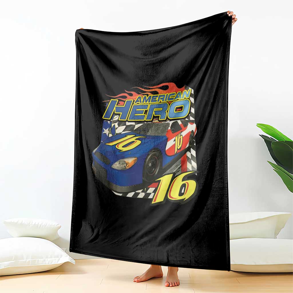 Vintage Americana Speed Legend 16 Tribute Throw Blanket American Hero #16 Stock Car Memorial - Print Your Wear