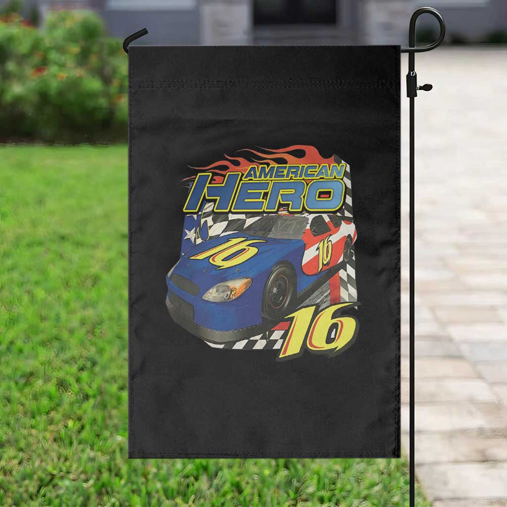Vintage Americana Speed Legend 16 Tribute Garden Flag American Hero #16 Stock Car Memorial - Print Your Wear
