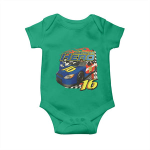 Vintage Americana Speed Legend 16 Tribute Baby Onesie American Hero #16 Stock Car Memorial - Print Your Wear