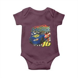 Vintage Americana Speed Legend 16 Tribute Baby Onesie American Hero #16 Stock Car Memorial - Print Your Wear