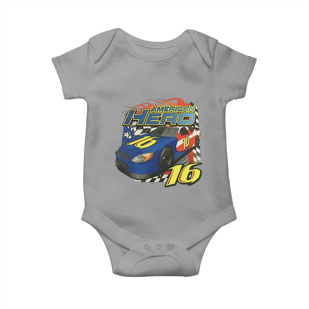 Vintage Americana Speed Legend 16 Tribute Baby Onesie American Hero #16 Stock Car Memorial - Print Your Wear