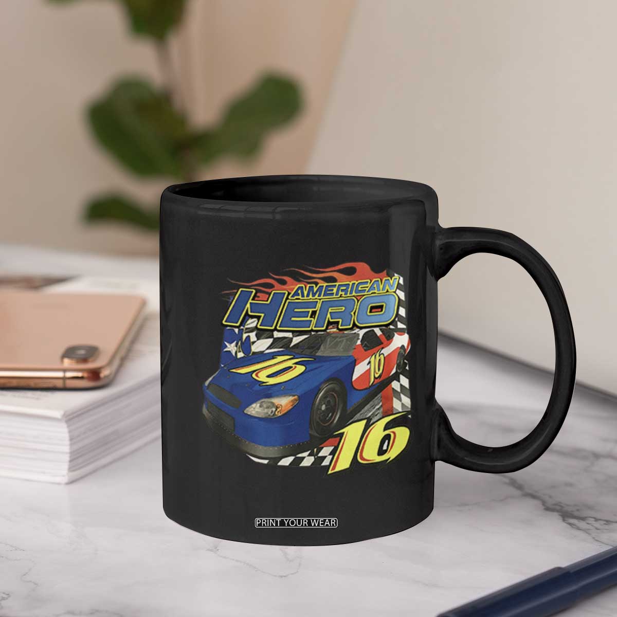 Vintage Americana Speed Legend 16 Tribute Coffee Mug American Hero #16 Stock Car Memorial - Print Your Wear