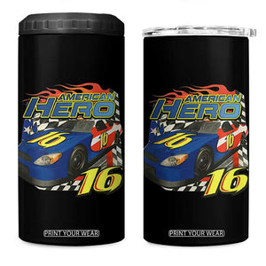 Vintage Americana Speed Legend 16 Tribute 4 in 1 Can Cooler Tumbler American Hero #16 Stock Car Memorial - Print Your Wear