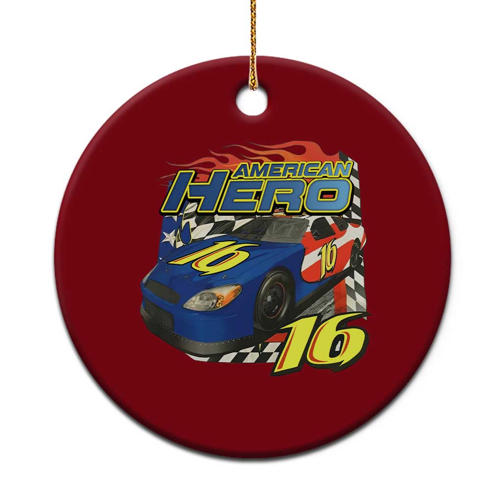 Vintage Americana Speed Legend 16 Tribute Ceramic Ornament American Hero #16 Stock Car Memorial - Print Your Wear