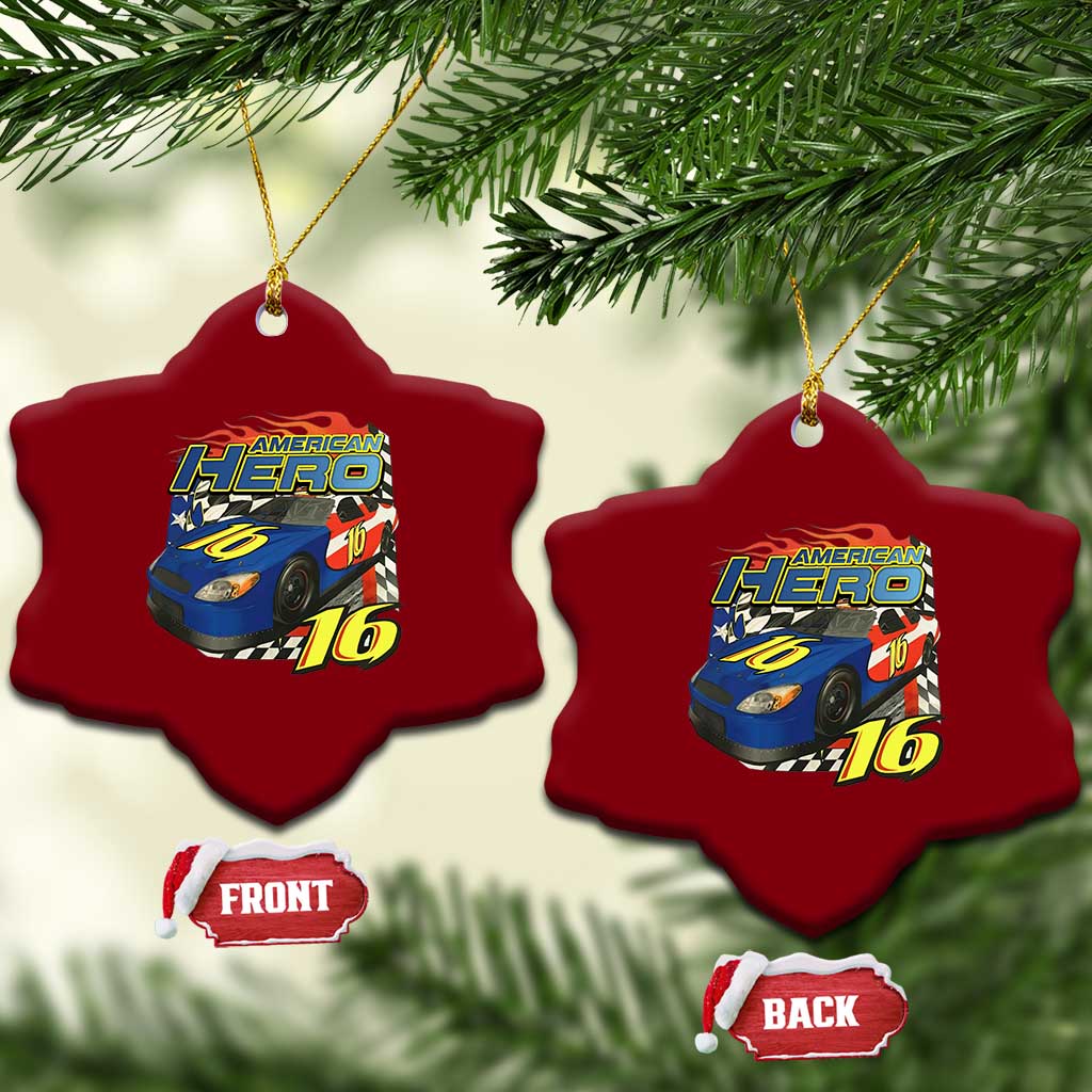 Vintage Americana Speed Legend 16 Tribute Ceramic Ornament American Hero #16 Stock Car Memorial - Print Your Wear