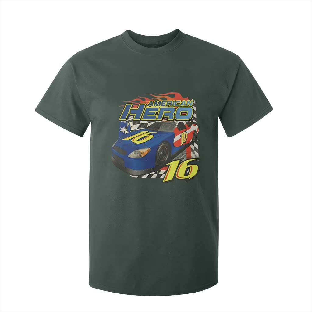 Vintage Americana Speed Legend 16 Tribute T Shirt For Kid American Hero #16 Stock Car Memorial - Print Your Wear