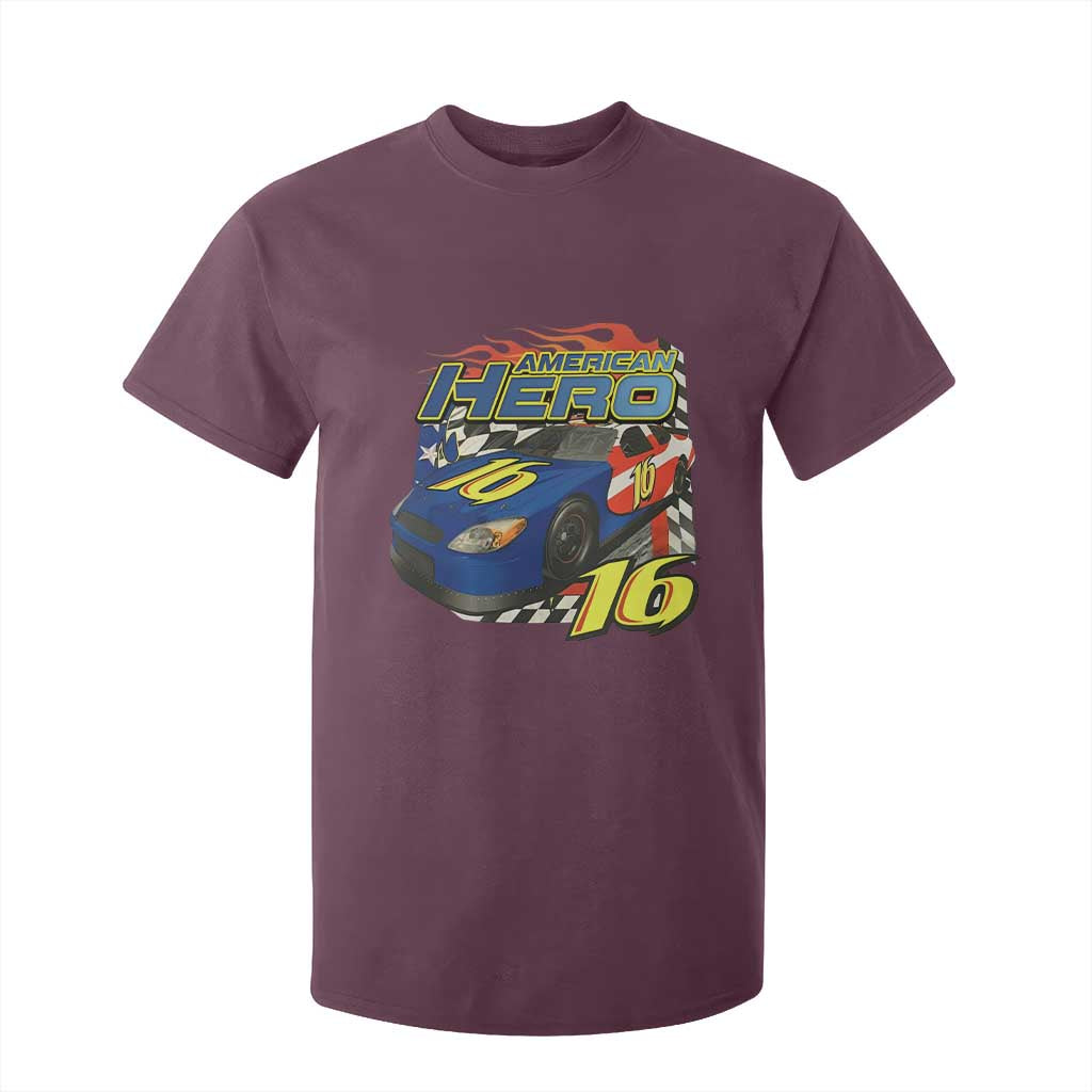 Vintage Americana Speed Legend 16 Tribute T Shirt For Kid American Hero #16 Stock Car Memorial - Print Your Wear