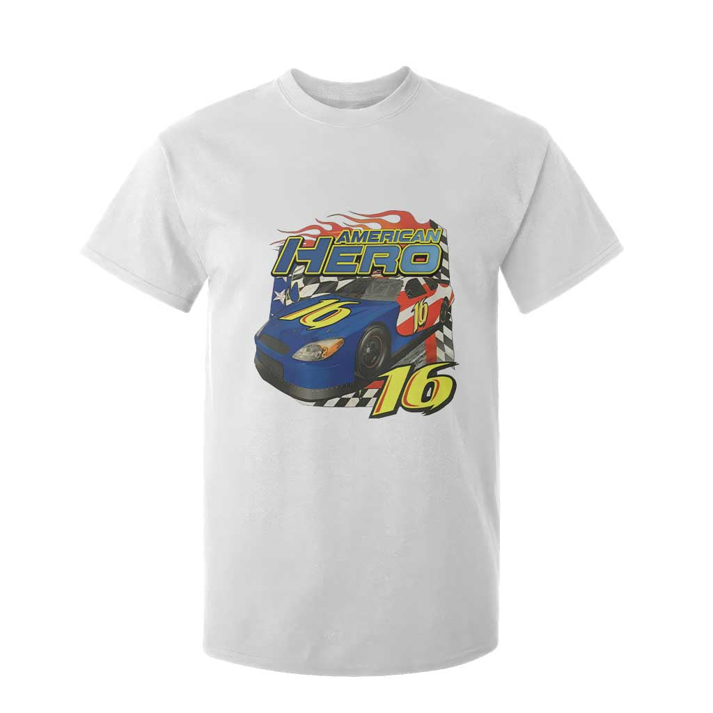 Vintage Americana Speed Legend 16 Tribute T Shirt For Kid American Hero #16 Stock Car Memorial - Print Your Wear