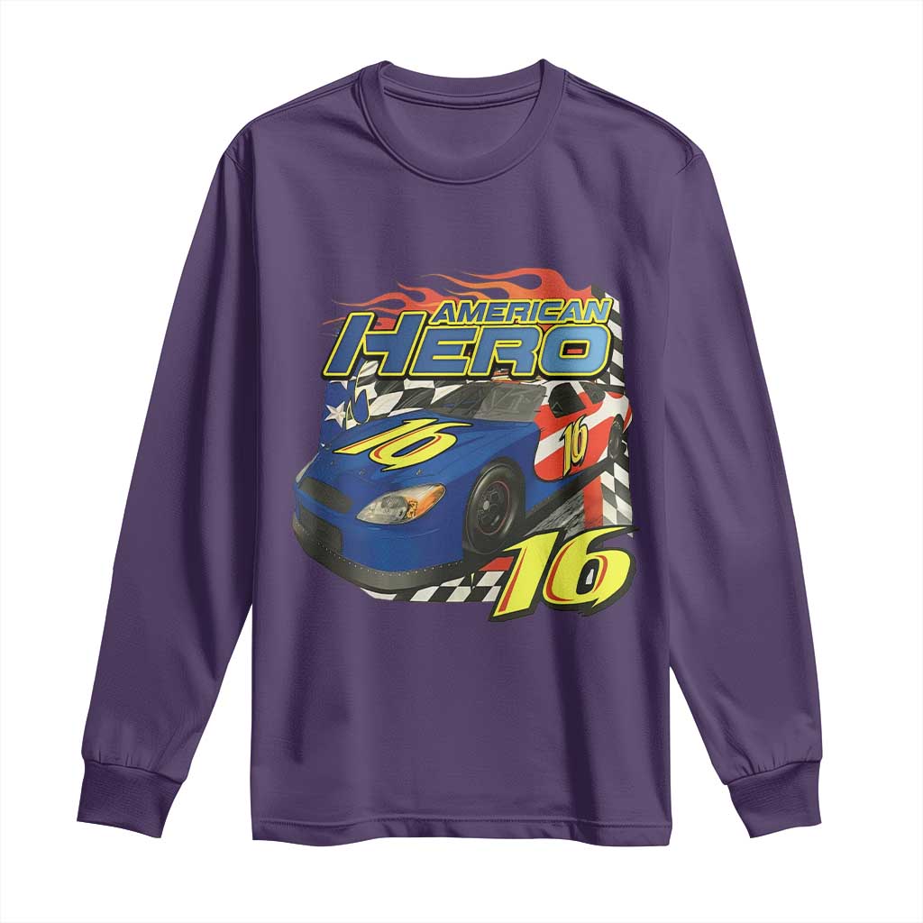 Vintage Americana Speed Legend 16 Tribute Long Sleeve Shirt American Hero #16 Stock Car Memorial - Print Your Wear