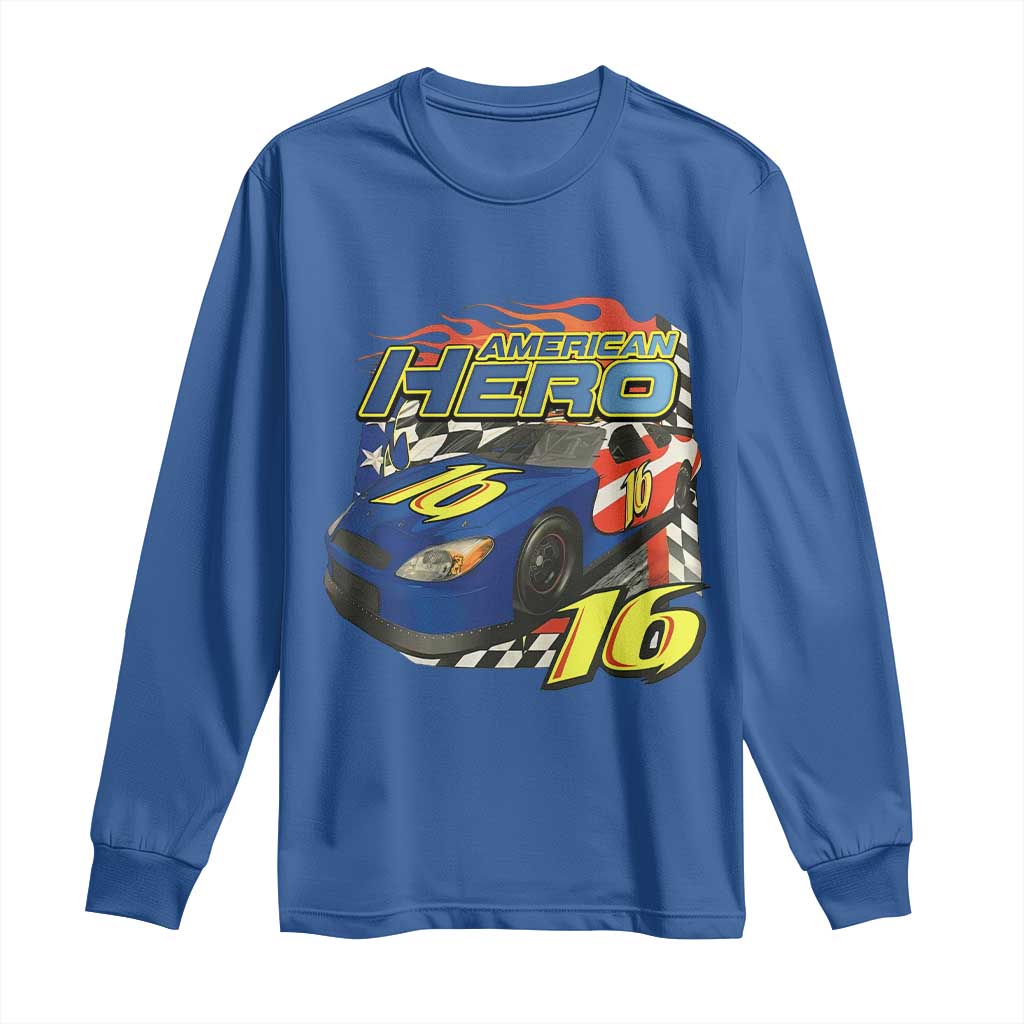 Vintage Americana Speed Legend 16 Tribute Long Sleeve Shirt American Hero #16 Stock Car Memorial - Print Your Wear