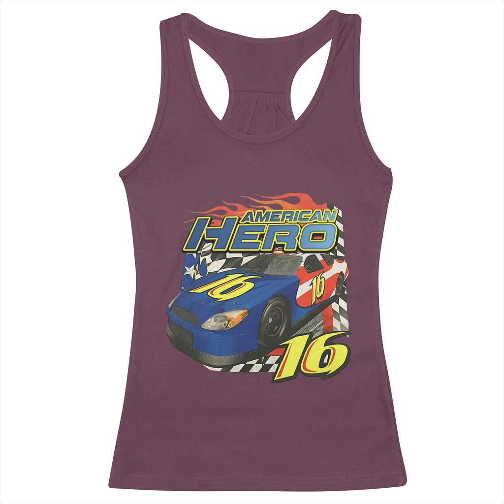 Vintage Americana Speed Legend 16 Tribute Racerback Tank Top American Hero #16 Stock Car Memorial - Print Your Wear