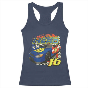Vintage Americana Speed Legend 16 Tribute Racerback Tank Top American Hero #16 Stock Car Memorial - Print Your Wear