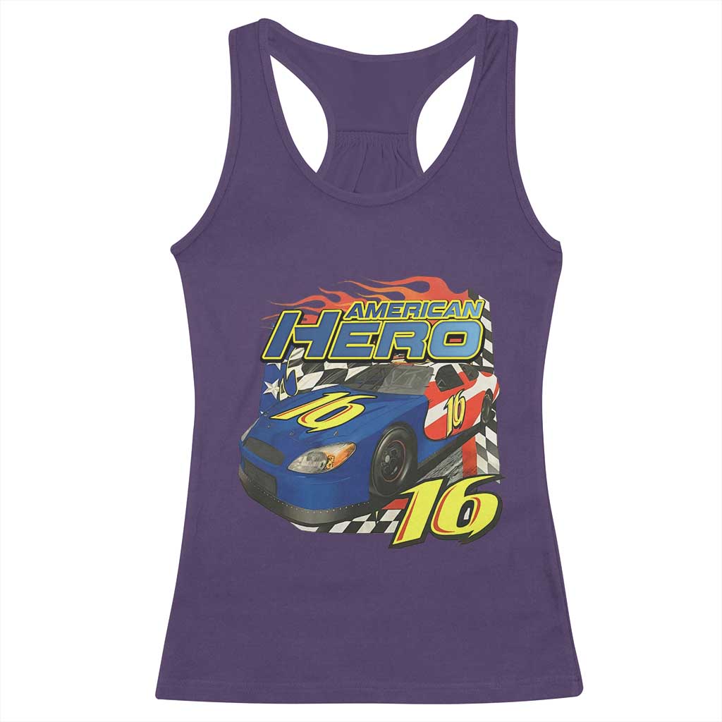 Vintage Americana Speed Legend 16 Tribute Racerback Tank Top American Hero #16 Stock Car Memorial - Print Your Wear