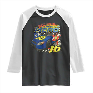 Vintage Americana Speed Legend 16 Tribute Raglan Shirt American Hero #16 Stock Car Memorial - Print Your Wear