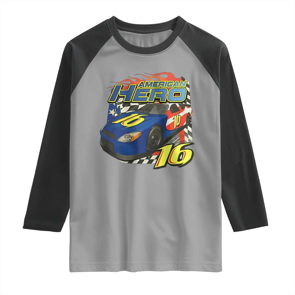Vintage Americana Speed Legend 16 Tribute Raglan Shirt American Hero #16 Stock Car Memorial - Print Your Wear