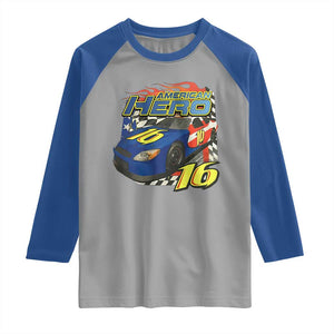 Vintage Americana Speed Legend 16 Tribute Raglan Shirt American Hero #16 Stock Car Memorial - Print Your Wear