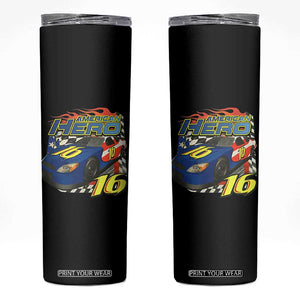 Vintage Americana Speed Legend 16 Tribute Skinny Tumbler American Hero #16 Stock Car Memorial - Print Your Wear