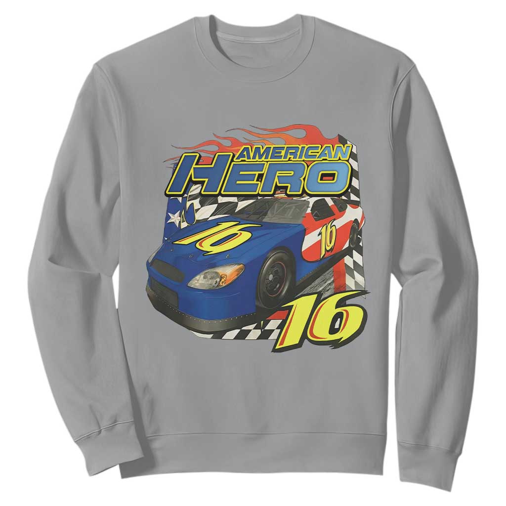 Vintage Americana Speed Legend 16 Tribute Sweatshirt American Hero #16 Stock Car Memorial - Print Your Wear