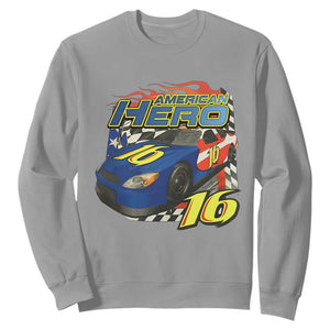 Vintage Americana Speed Legend 16 Tribute Sweatshirt American Hero #16 Stock Car Memorial - Print Your Wear