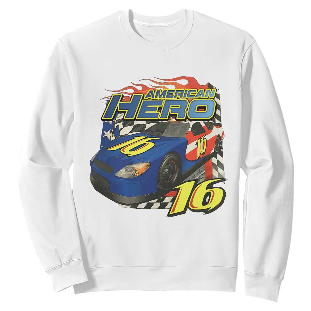 Vintage Americana Speed Legend 16 Tribute Sweatshirt American Hero #16 Stock Car Memorial - Print Your Wear