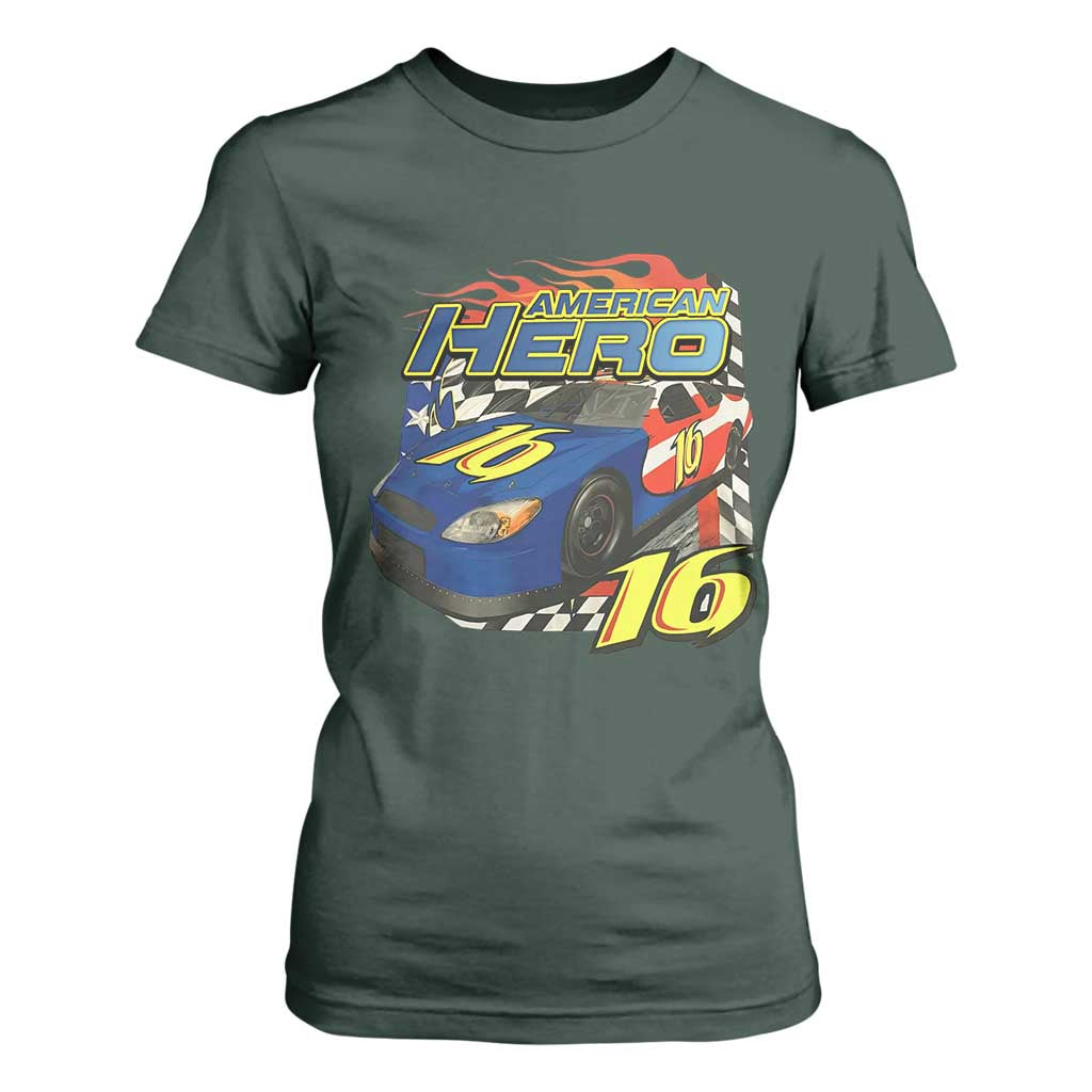 Vintage Americana Speed Legend 16 Tribute T Shirt For Women American Hero #16 Stock Car Memorial - Print Your Wear