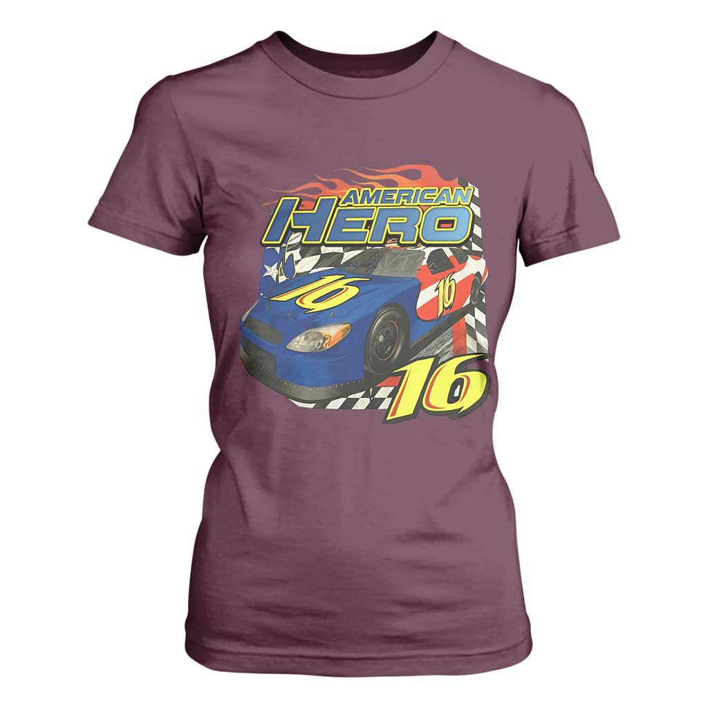 Vintage Americana Speed Legend 16 Tribute T Shirt For Women American Hero #16 Stock Car Memorial - Print Your Wear