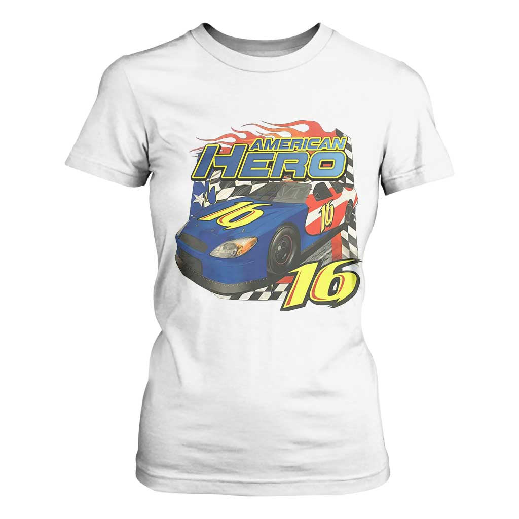 Vintage Americana Speed Legend 16 Tribute T Shirt For Women American Hero #16 Stock Car Memorial - Print Your Wear