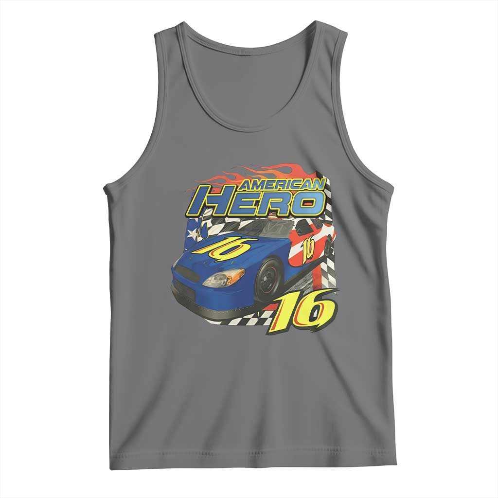 Vintage Americana Speed Legend 16 Tribute Tank Top American Hero #16 Stock Car Memorial - Print Your Wear