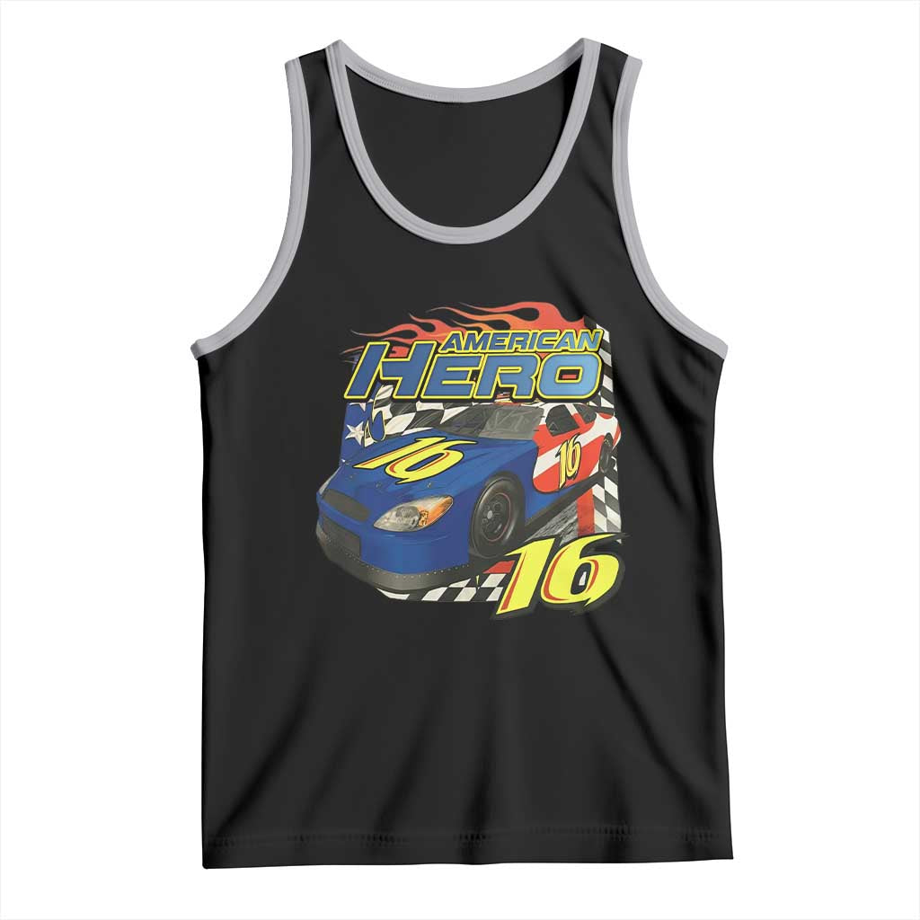 Vintage Americana Speed Legend 16 Tribute Tank Top American Hero #16 Stock Car Memorial - Print Your Wear
