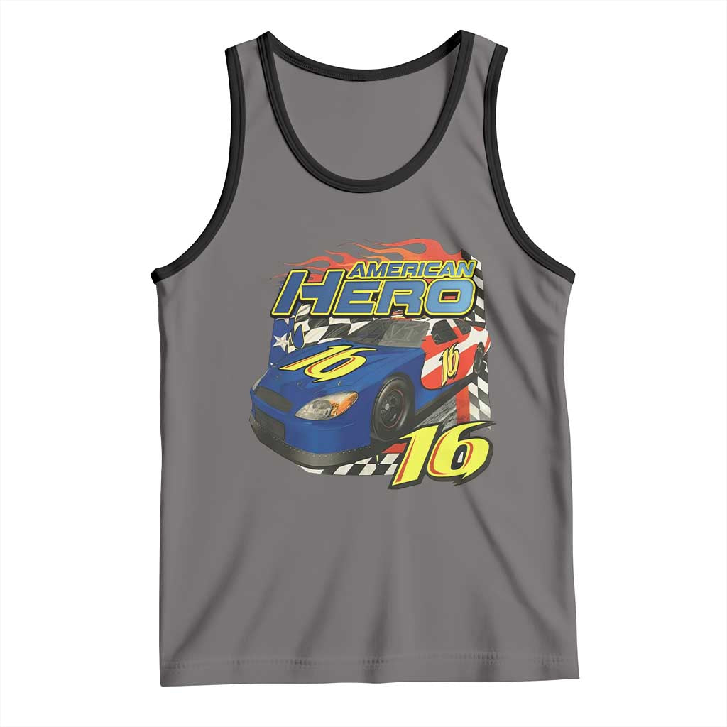 Vintage Americana Speed Legend 16 Tribute Tank Top American Hero #16 Stock Car Memorial - Print Your Wear