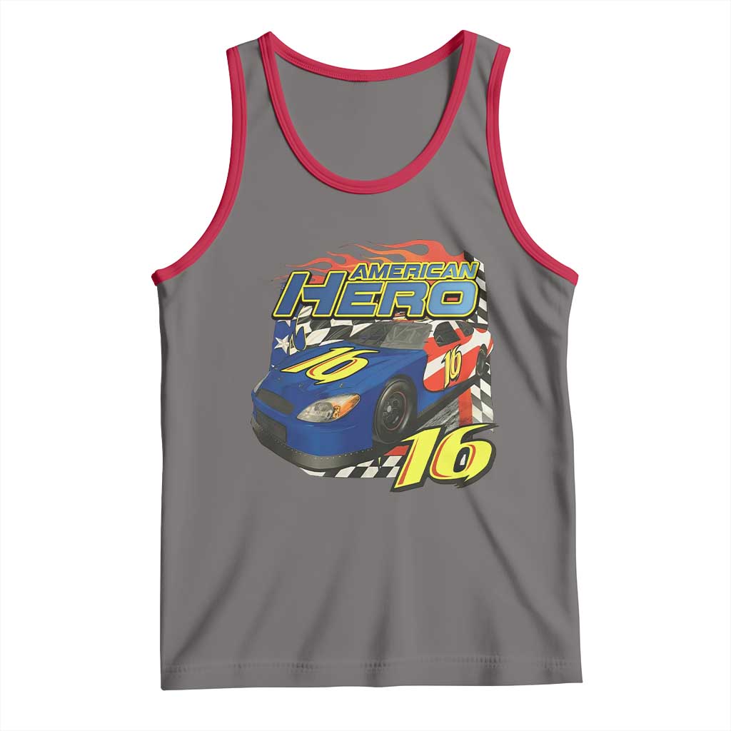 Vintage Americana Speed Legend 16 Tribute Tank Top American Hero #16 Stock Car Memorial - Print Your Wear