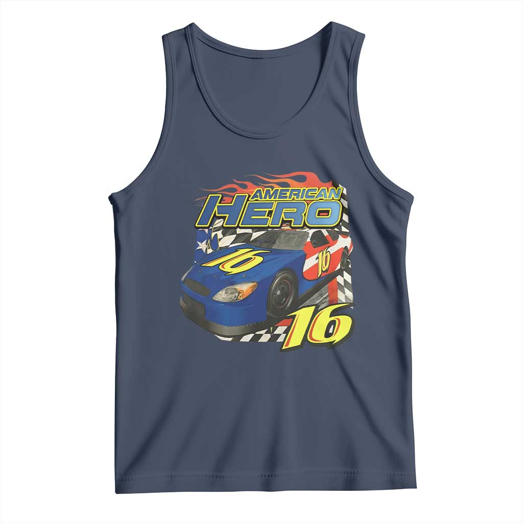 Vintage Americana Speed Legend 16 Tribute Tank Top American Hero #16 Stock Car Memorial - Print Your Wear