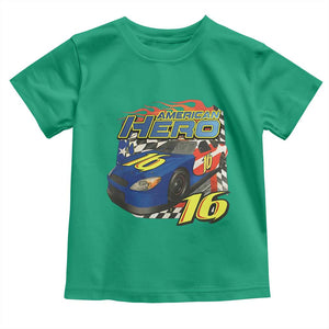Vintage Americana Speed Legend 16 Tribute Toddler T Shirt American Hero #16 Stock Car Memorial - Print Your Wear