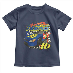 Vintage Americana Speed Legend 16 Tribute Toddler T Shirt American Hero #16 Stock Car Memorial - Print Your Wear