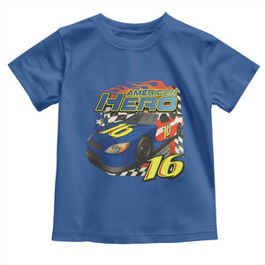 Vintage Americana Speed Legend 16 Tribute Toddler T Shirt American Hero #16 Stock Car Memorial - Print Your Wear
