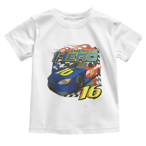 Vintage Americana Speed Legend 16 Tribute Toddler T Shirt American Hero #16 Stock Car Memorial - Print Your Wear