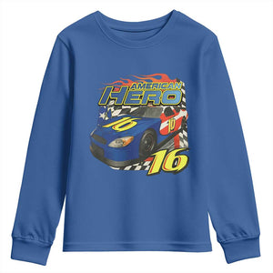 Vintage Americana Speed Legend 16 Tribute Youth Sweatshirt American Hero #16 Stock Car Memorial - Print Your Wear